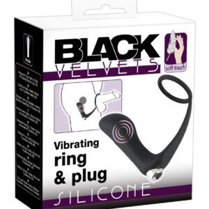 Анальна пробка з кільцем на пеніс BLACK